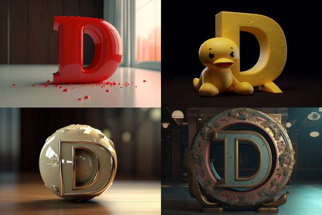 Letter D in MidJourney