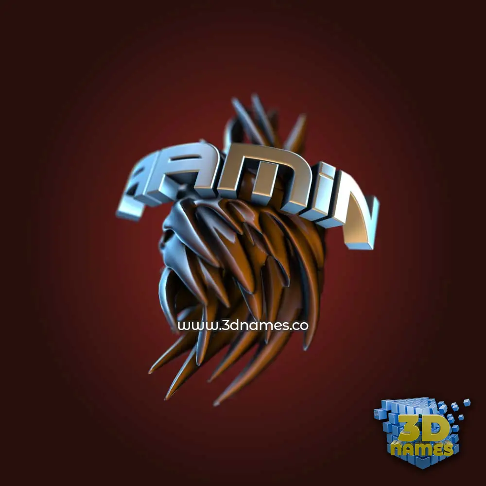 aamin in Red Twisted style - 3D name wallpaper