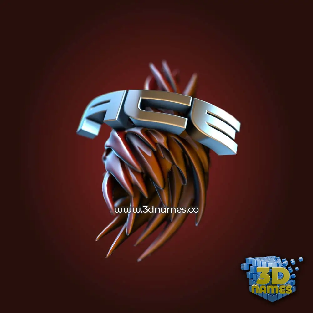 ace in Red Twisted style - 3D name wallpaper