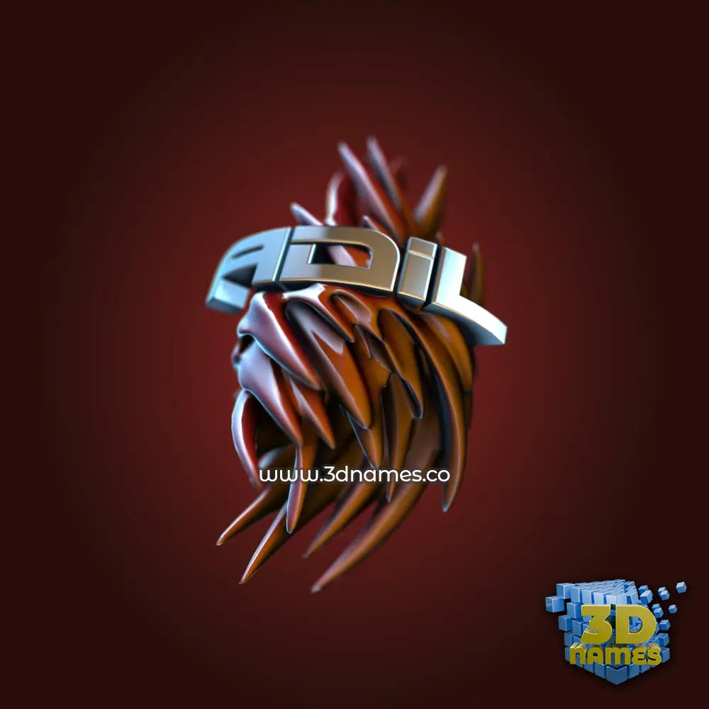 adil in Red Twisted style - 3D name wallpaper