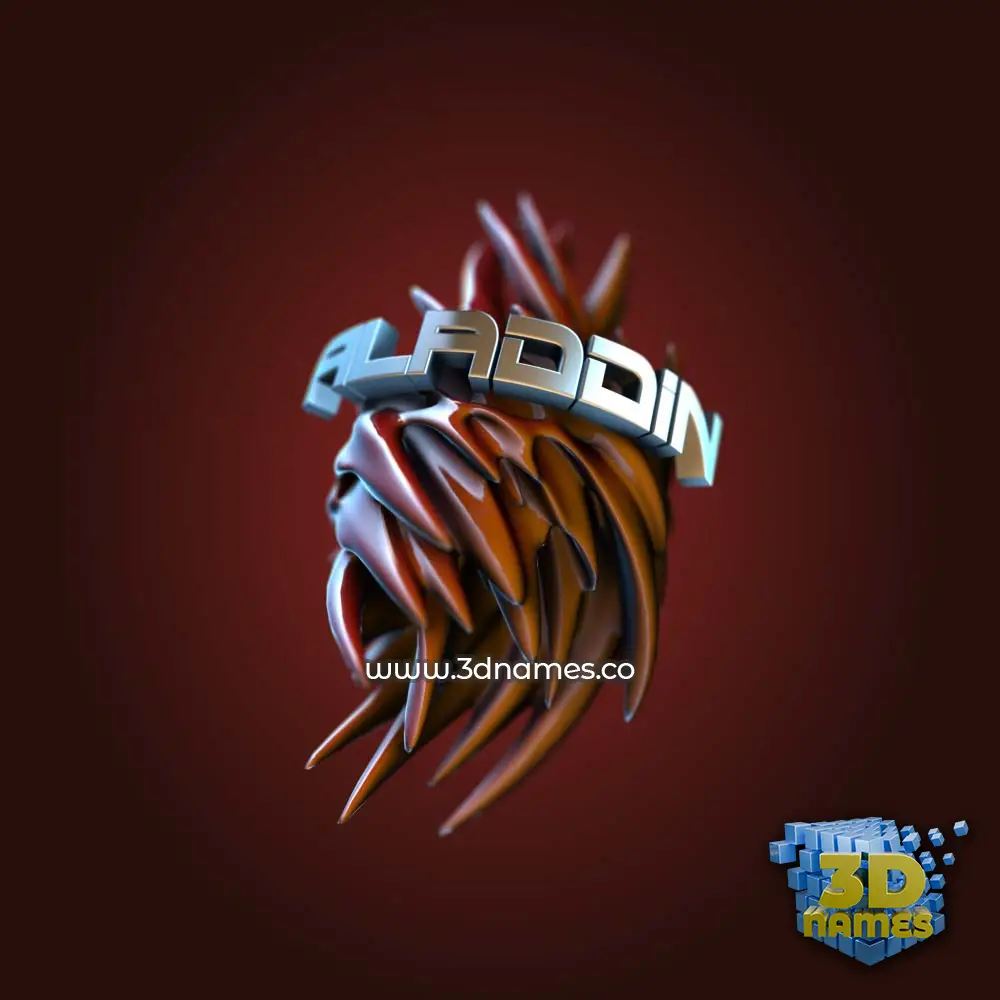 aladdin in Red Twisted style - 3D name wallpaper aladdin in Red Twisted style - 3D name wallpaper