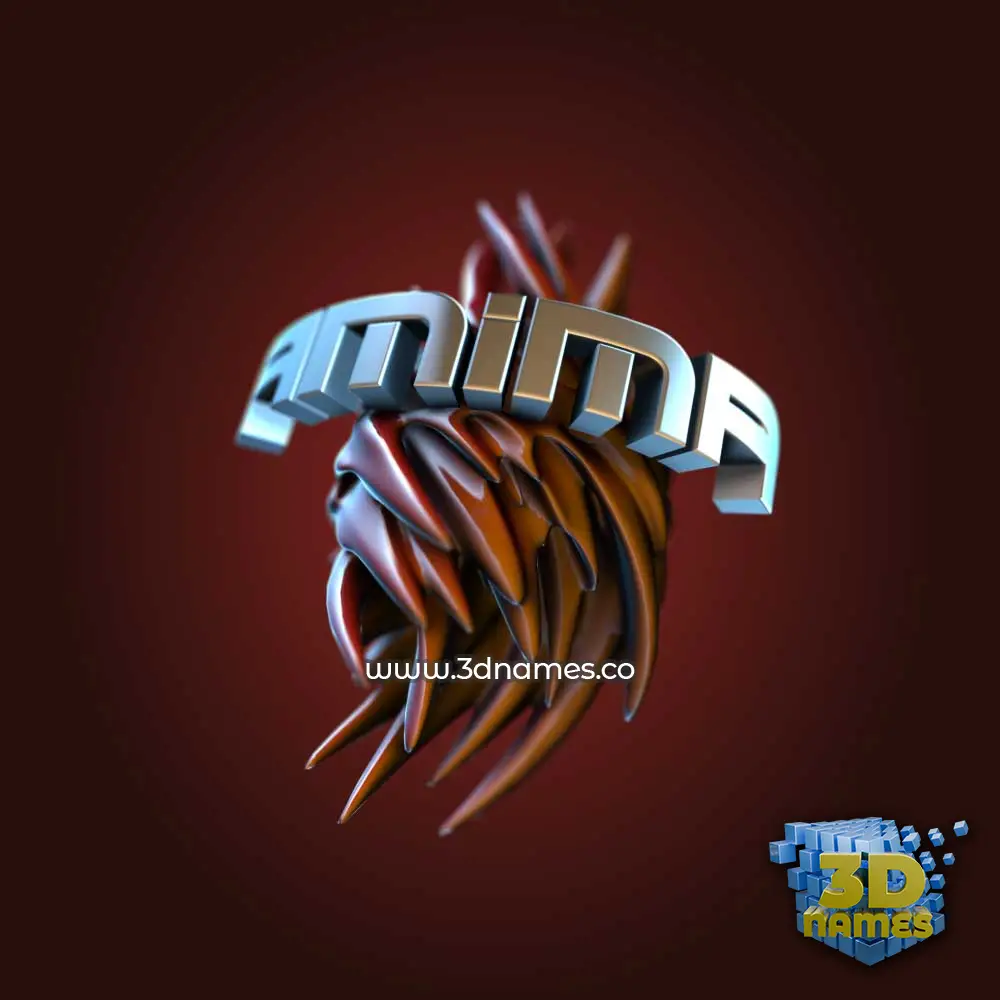 amima in Red Twisted style - 3D name wallpaper