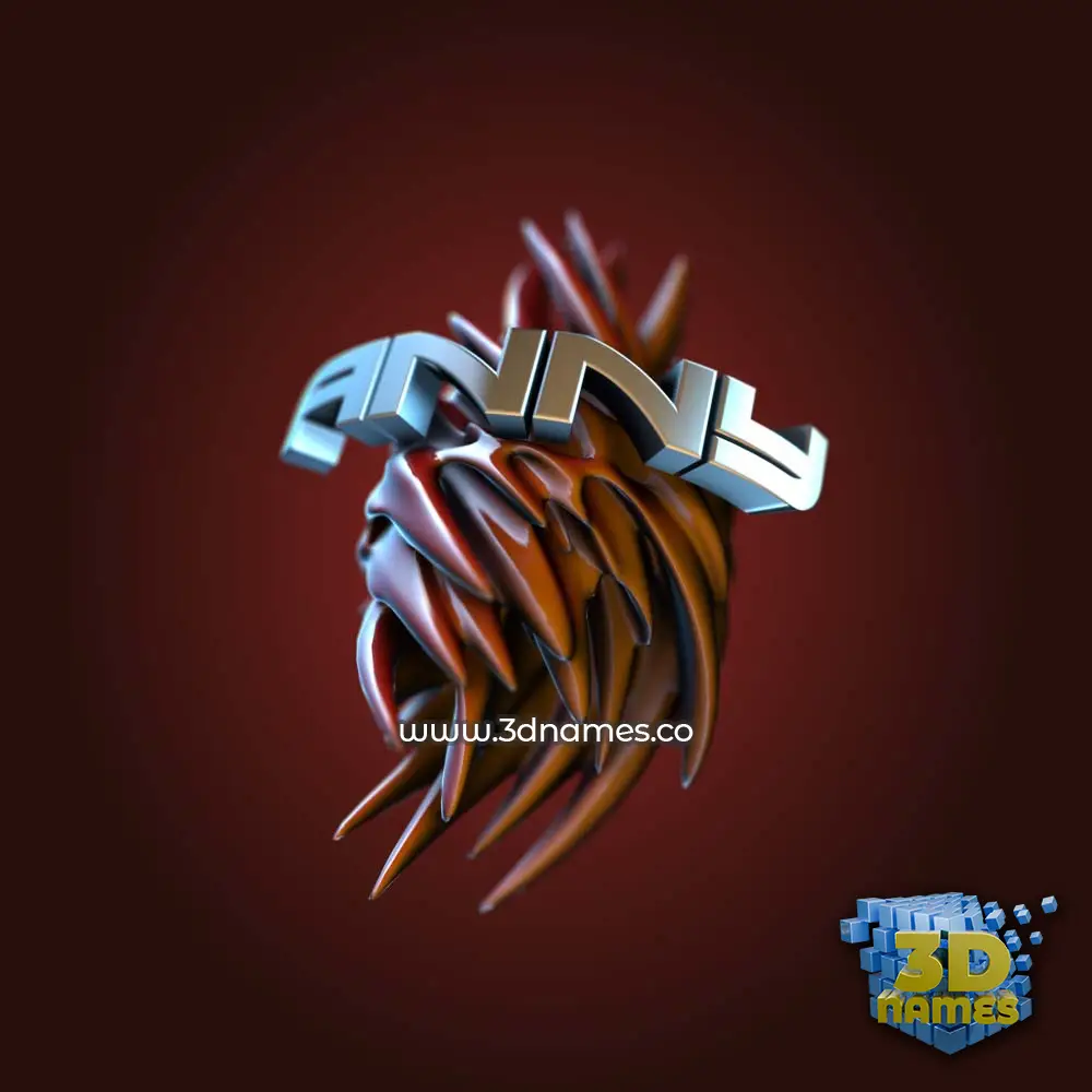 anny in Red Twisted style - 3D name wallpaper