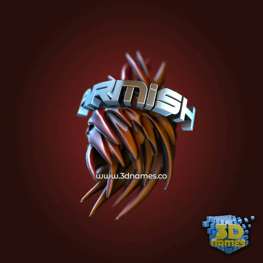 armish in Red Twisted style - 3D name wallpaper