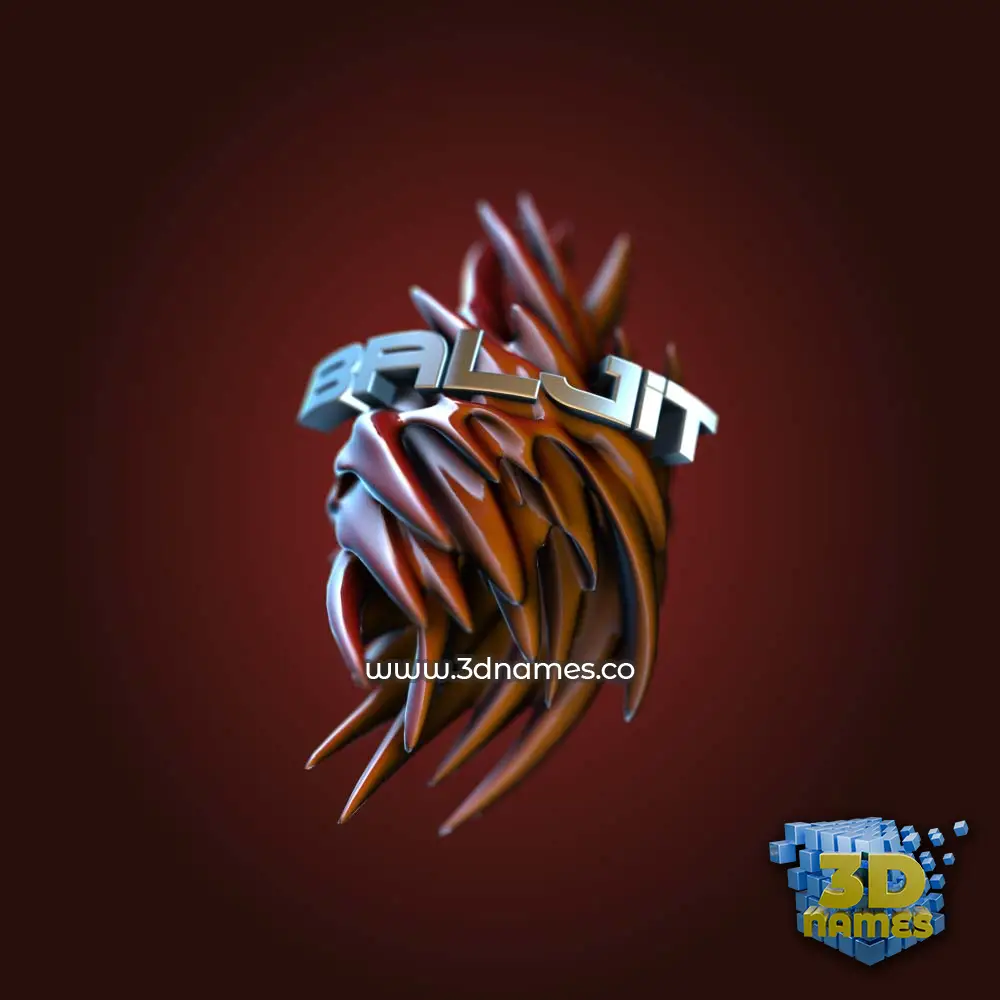 baljit in Red Twisted style - 3D name wallpaper