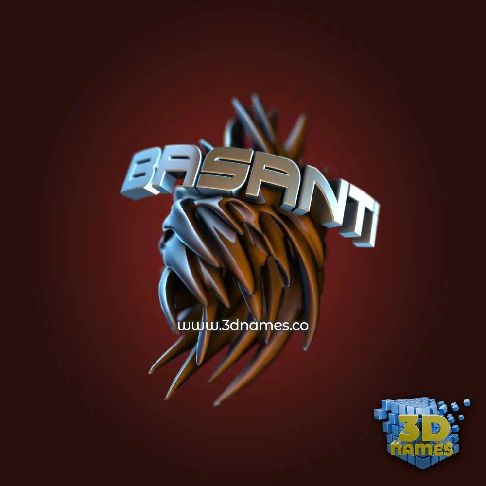 basanti in Red Twisted style - 3D name wallpaper