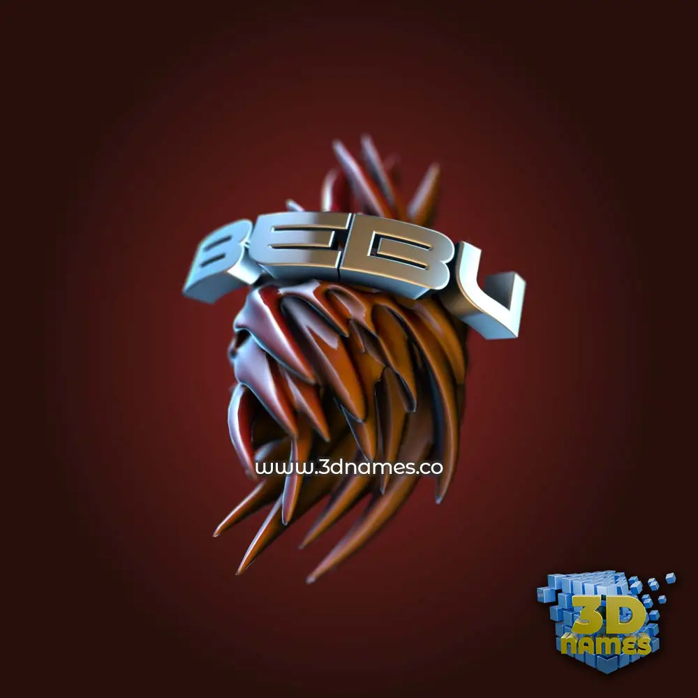 bebu in Red Twisted style - 3D name wallpaper