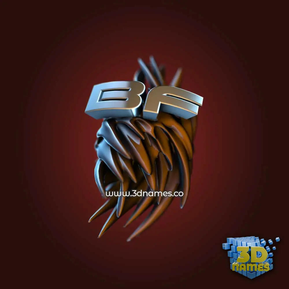 bf in Red Twisted style - 3D name wallpaper