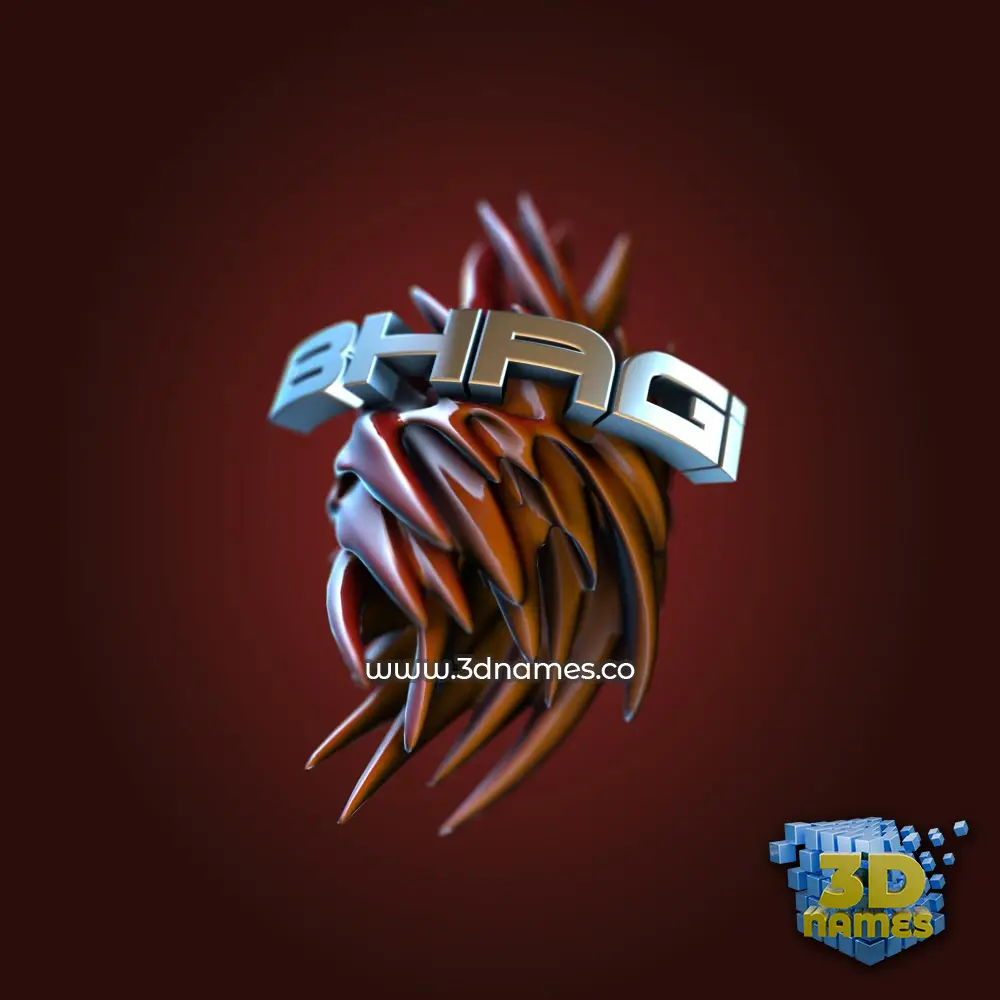 bhagi in Red Twisted style - 3D name wallpaper