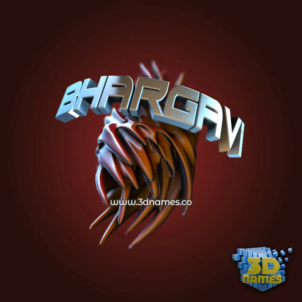 bhargavi in Red Twisted style - 3D name wallpaper