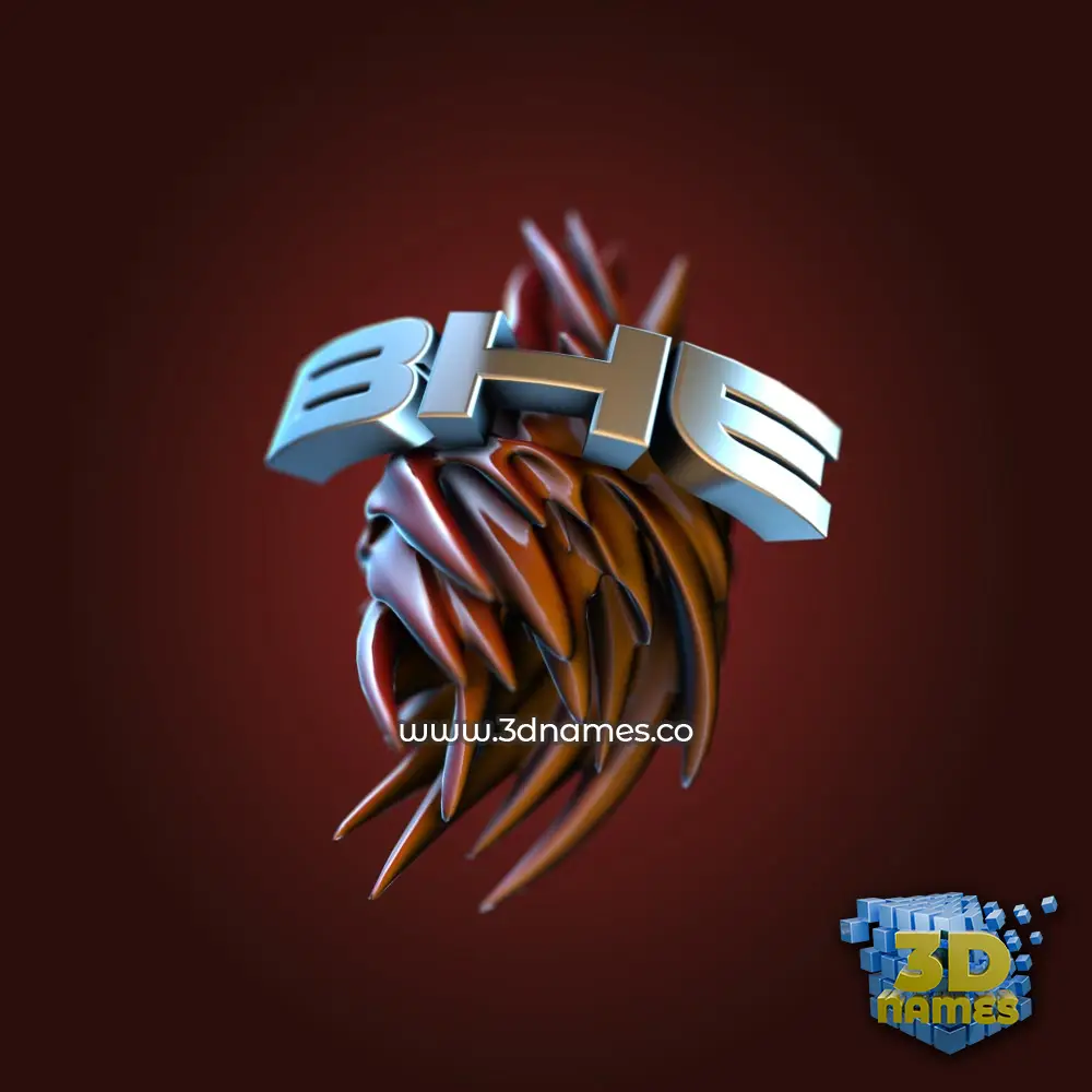 bhe in Red Twisted style - 3D name wallpaper