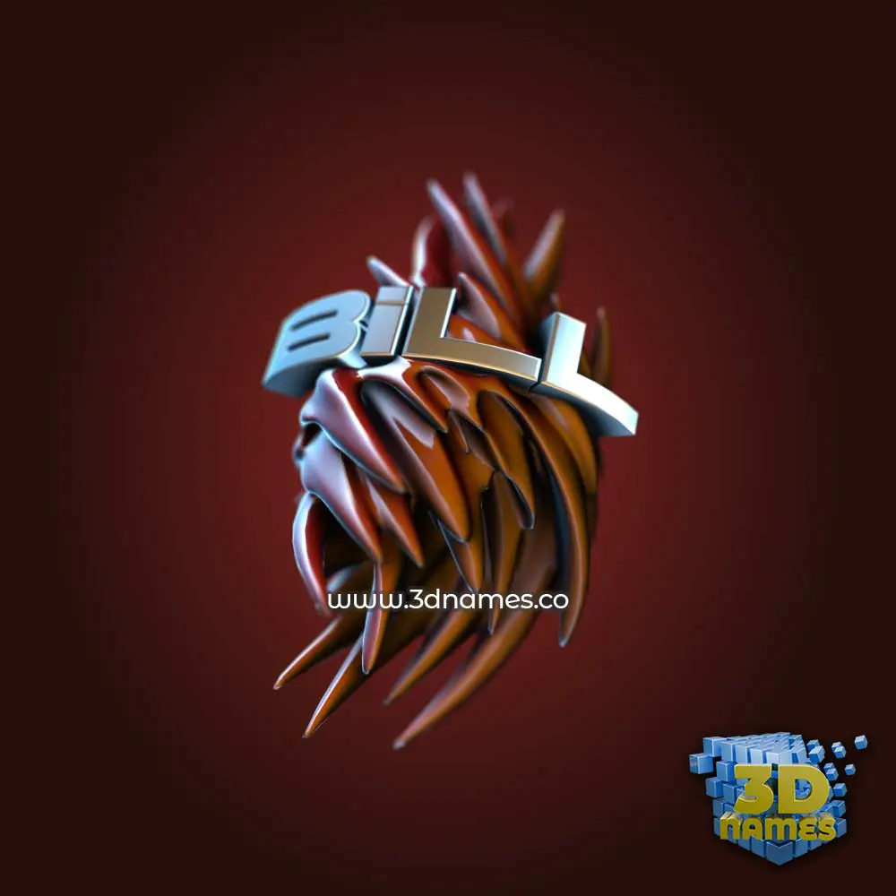 bill in Red Twisted style - 3D name wallpaper