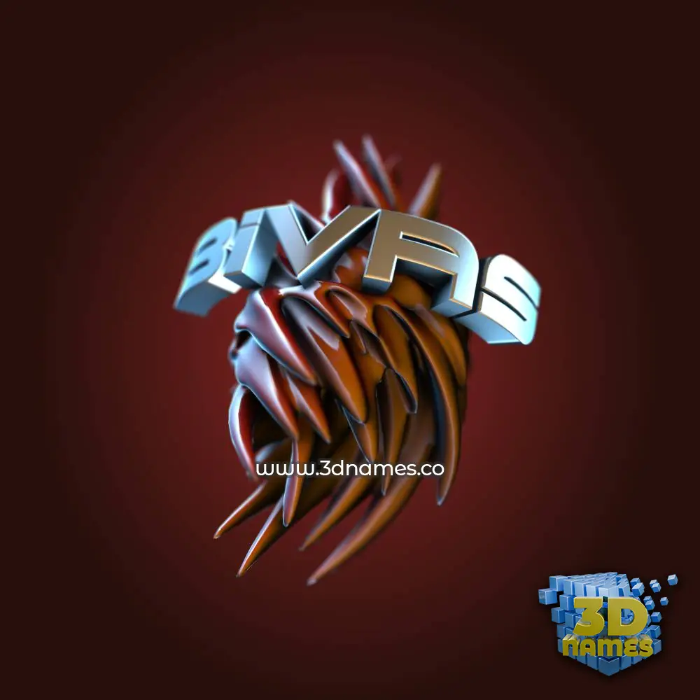 bivas in Red Twisted style - 3D name wallpaper
