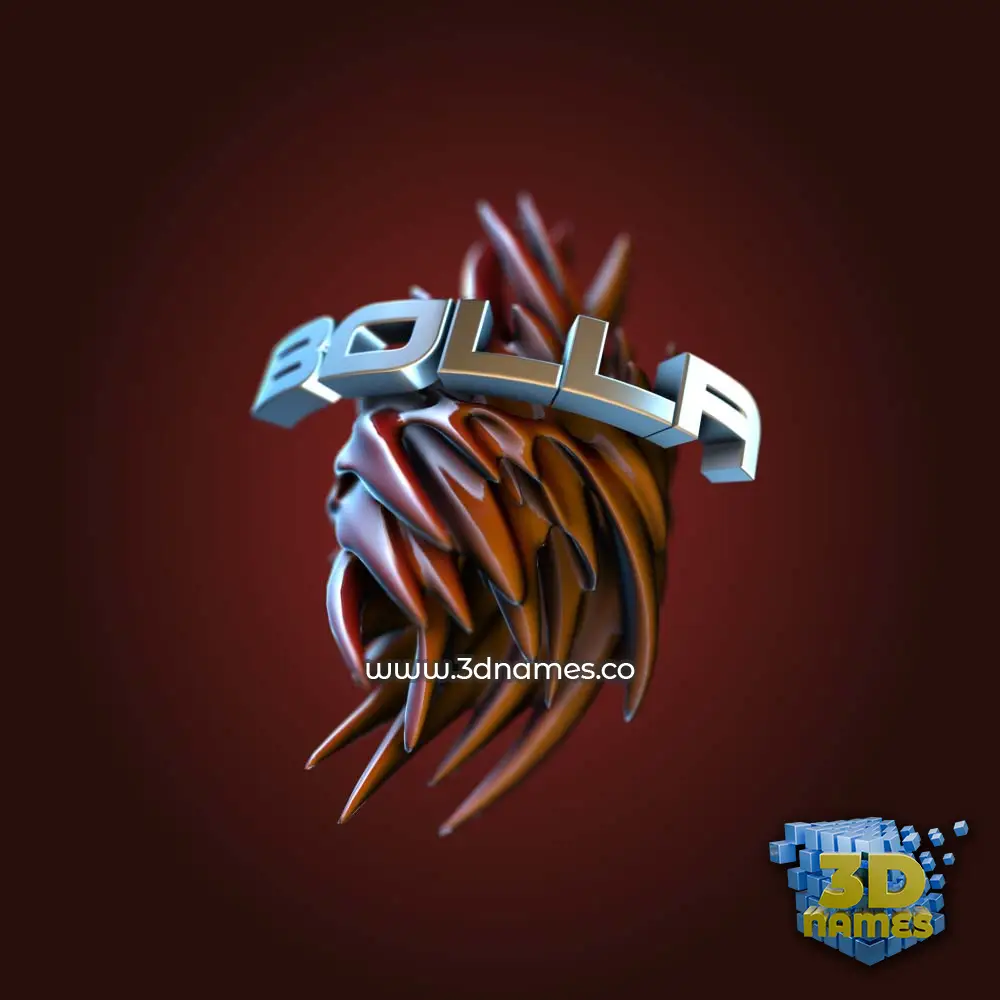 bolla in Red Twisted style - 3D name wallpaper