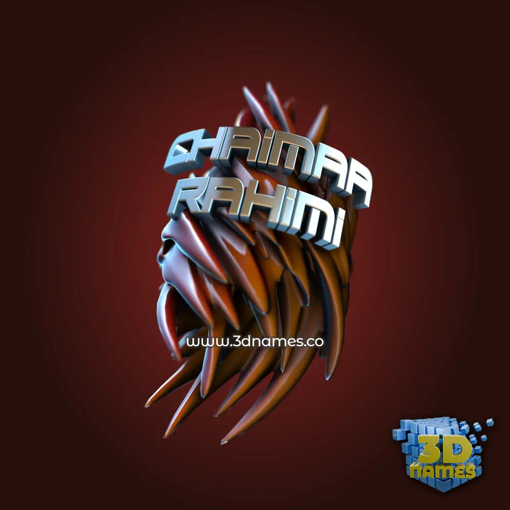 chaimaa rahimi in Red Twisted style - 3D name wallpaper