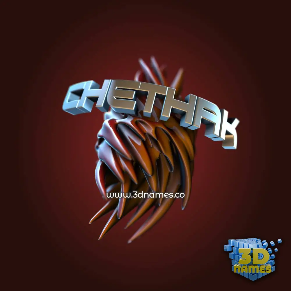 chethak in Red Twisted style - 3D name wallpaper
