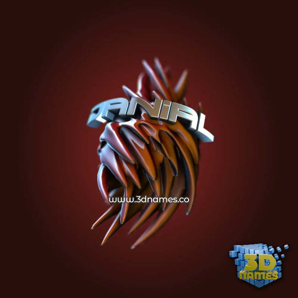 danial in Red Twisted style - 3D name wallpaper