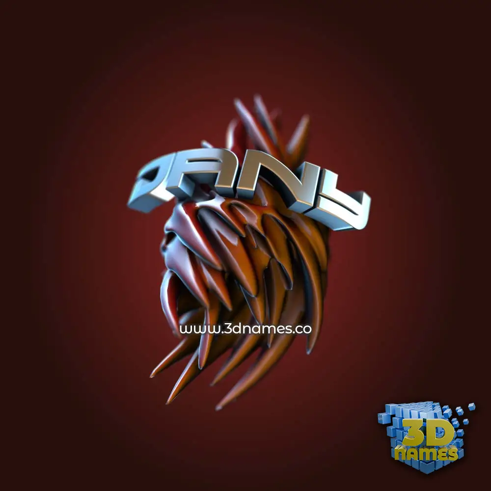 dany in Red Twisted style - 3D name wallpaper
