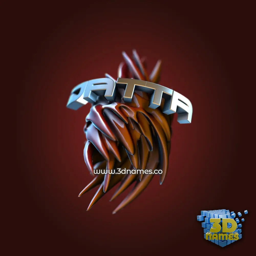 datta in Red Twisted style - 3D name wallpaper
