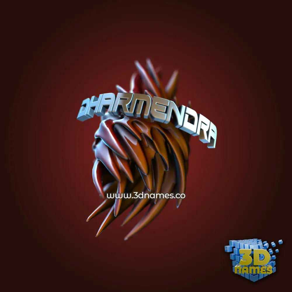 dharmendra in Red Twisted style - 3D name wallpaper