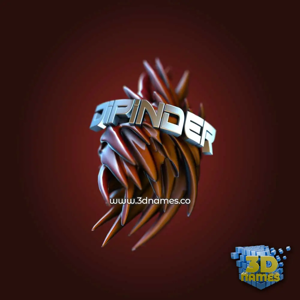 dipinder in Red Twisted style - 3D name wallpaper
