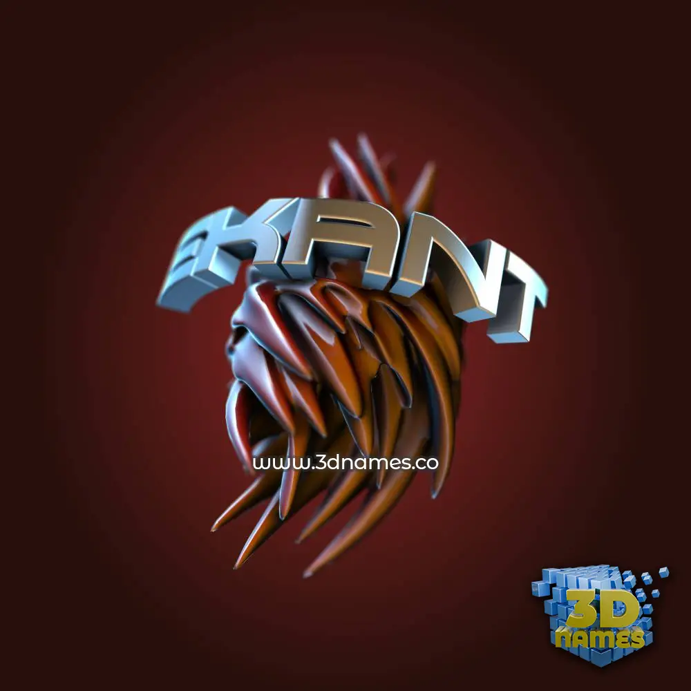 ekant in Red Twisted style - 3D name wallpaper