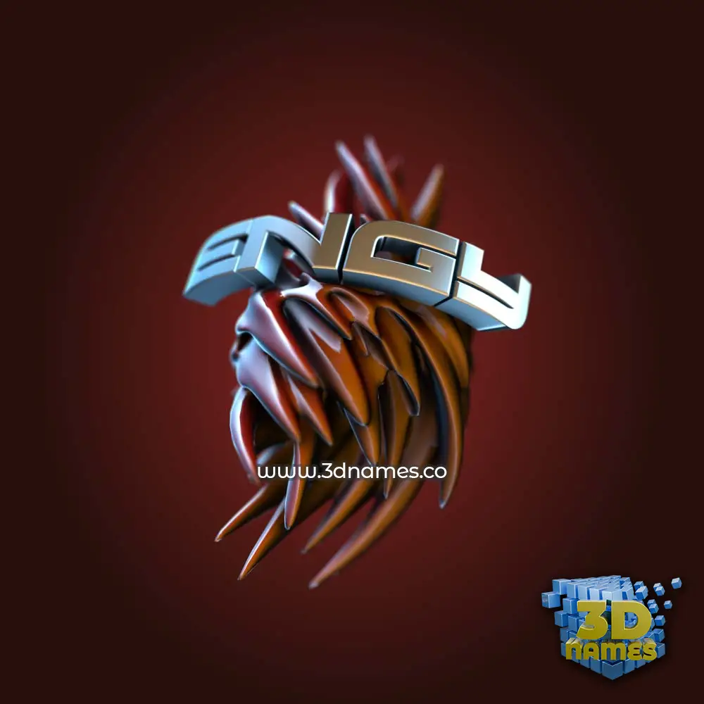 engy in Red Twisted style - 3D name wallpaper
