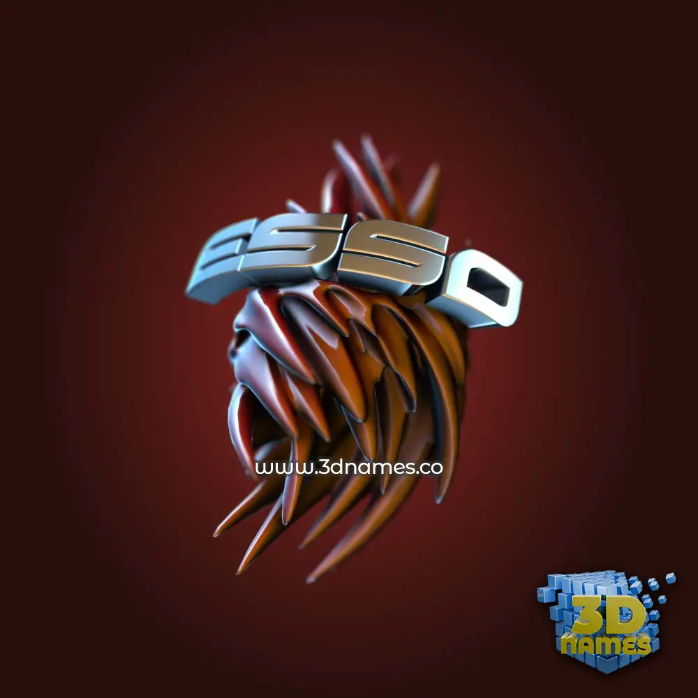 esso in Red Twisted style - 3D name wallpaper