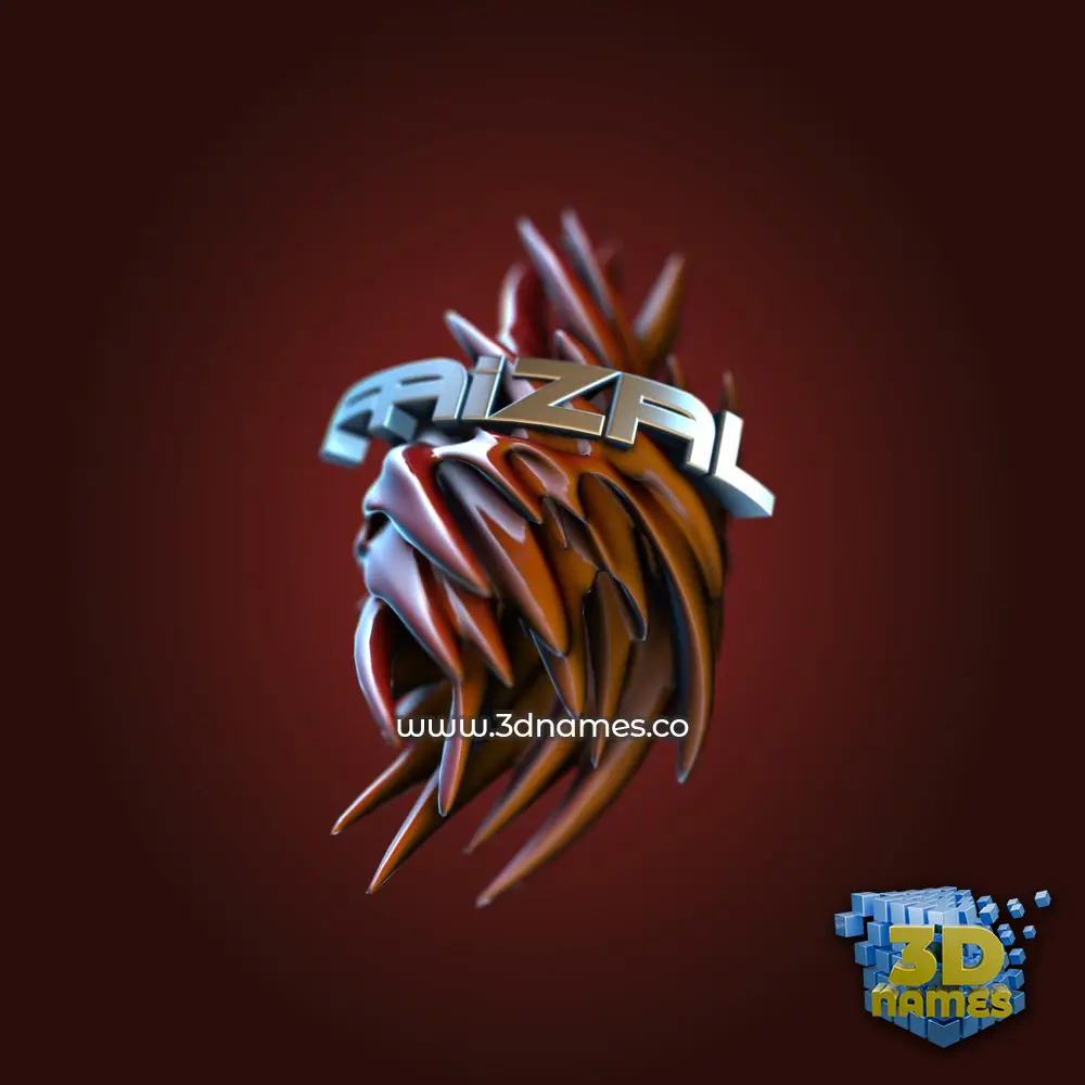 faizal in Red Twisted style - 3D name wallpaper