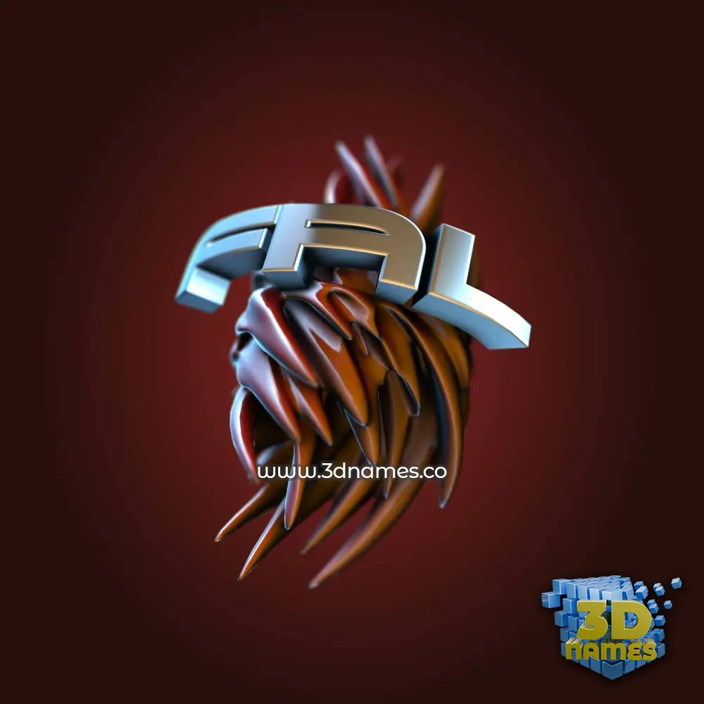 fal in Red Twisted style - 3D name wallpaper