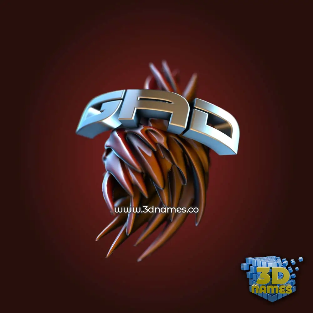 gad in Red Twisted style - 3D name wallpaper