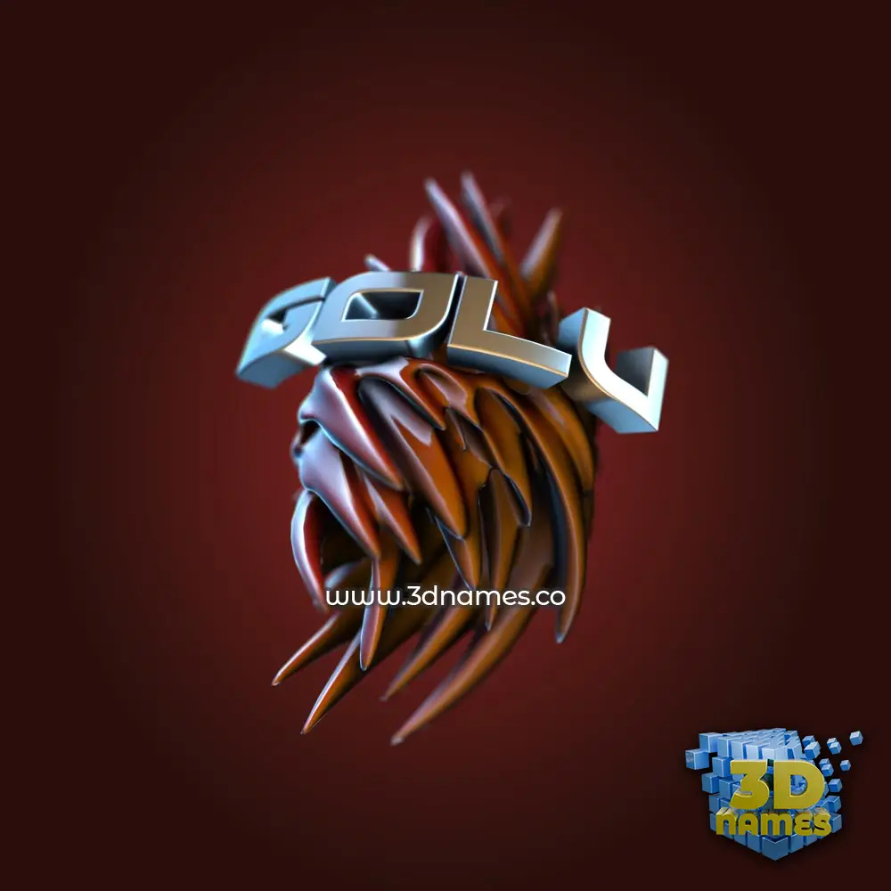 golu in Red Twisted style - 3D name wallpaper