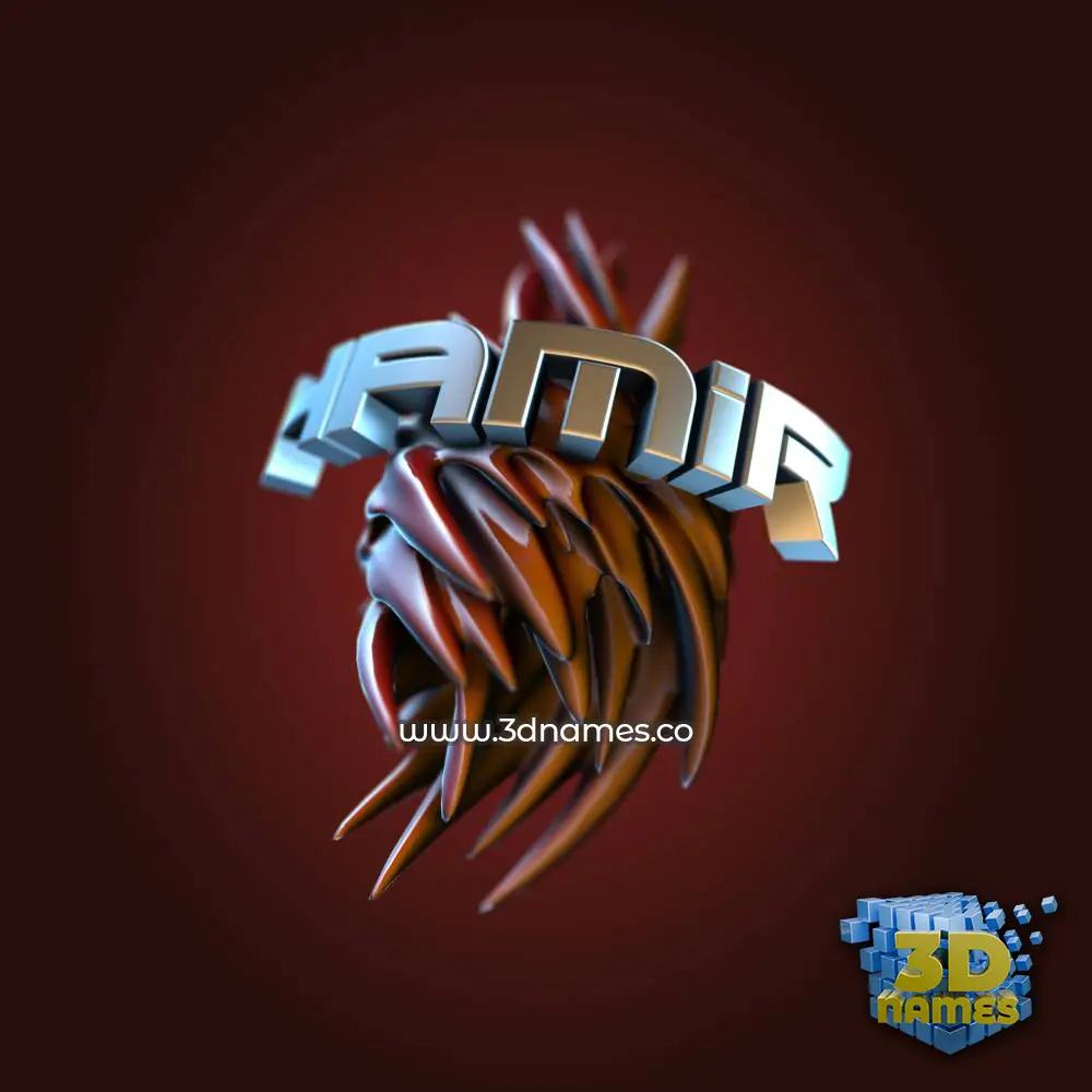hamir in Red Twisted style - 3D name wallpaper