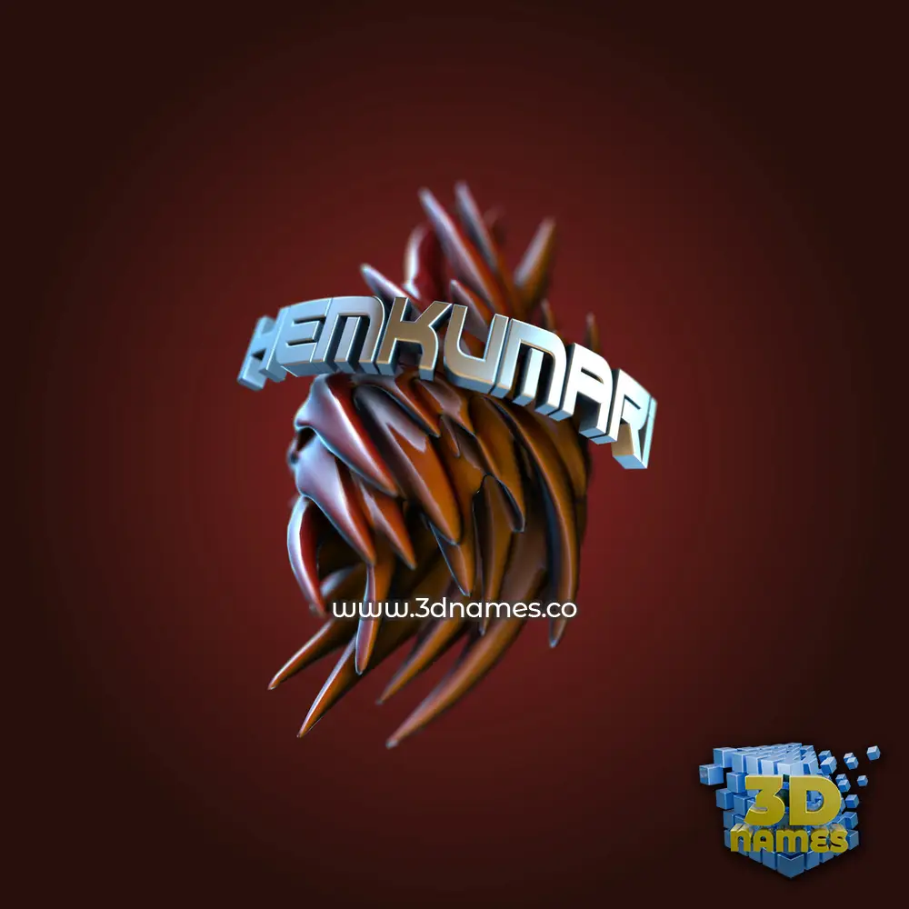 hemkumari in Red Twisted style - 3D name wallpaper
