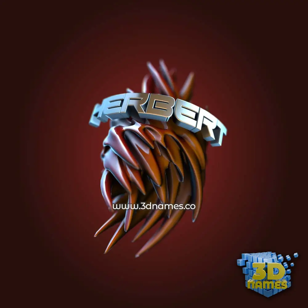 herbert in Red Twisted style - 3D name wallpaper