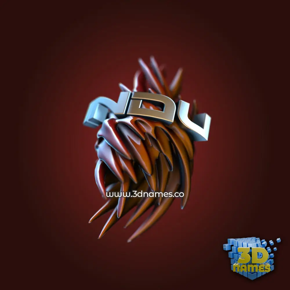 indu in Red Twisted style - 3D name wallpaper