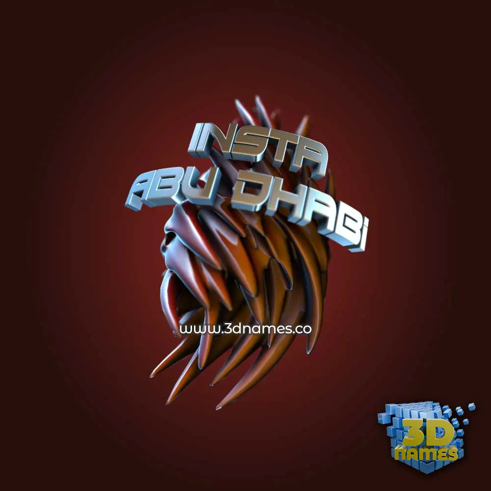 insta abu dhabi in Red Twisted style - 3D name wallpaper