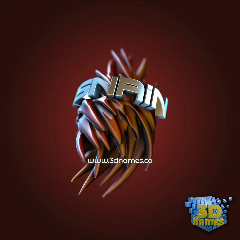 isnain in Red Twisted style - 3D name wallpaper