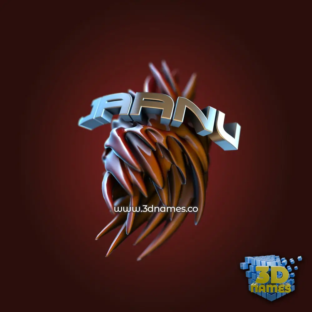 jaanu in Red Twisted style - 3D name wallpaper