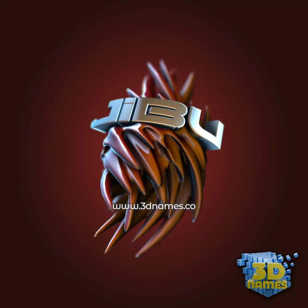 jibu in Red Twisted style - 3D name wallpaper