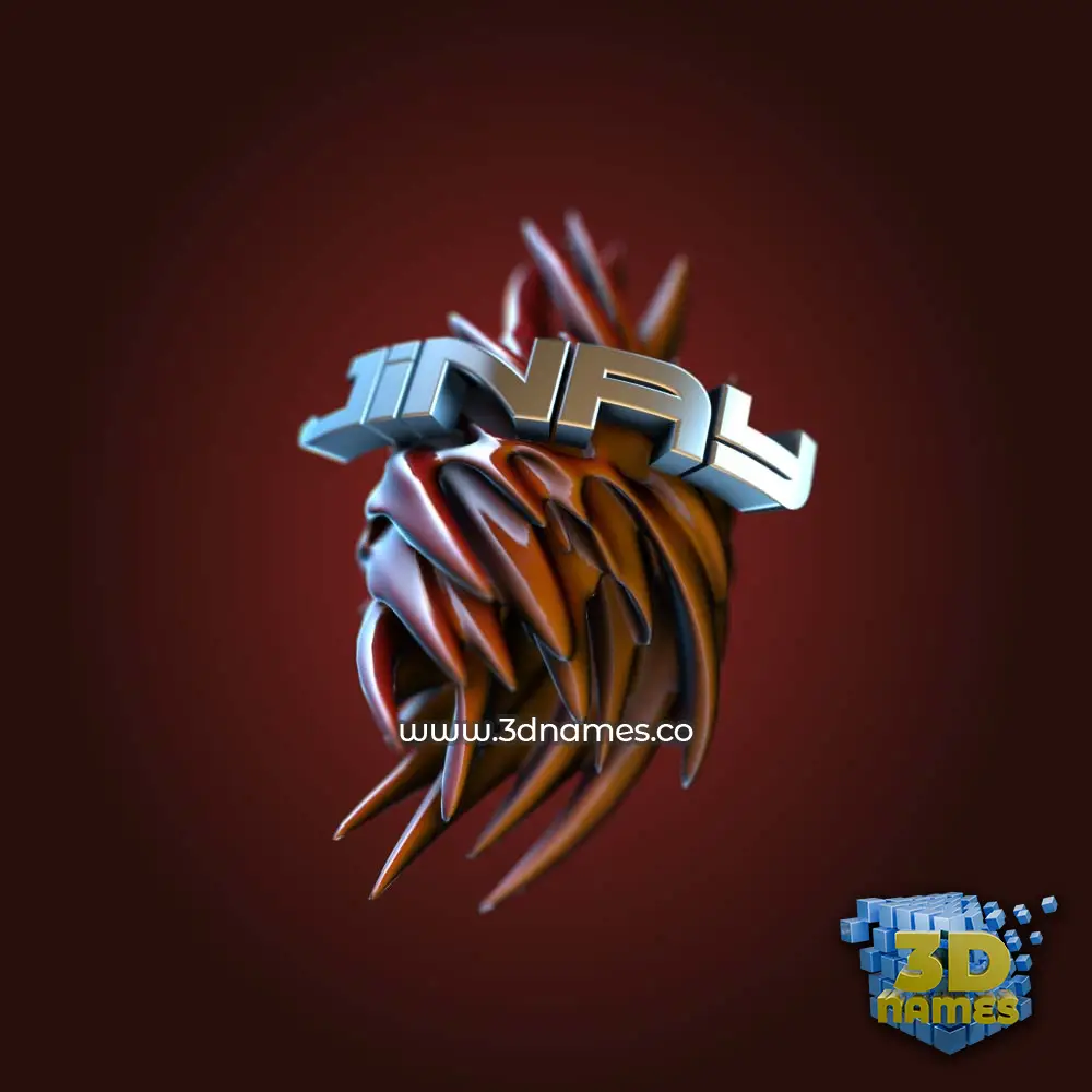 jinay in Red Twisted style - 3D name wallpaper