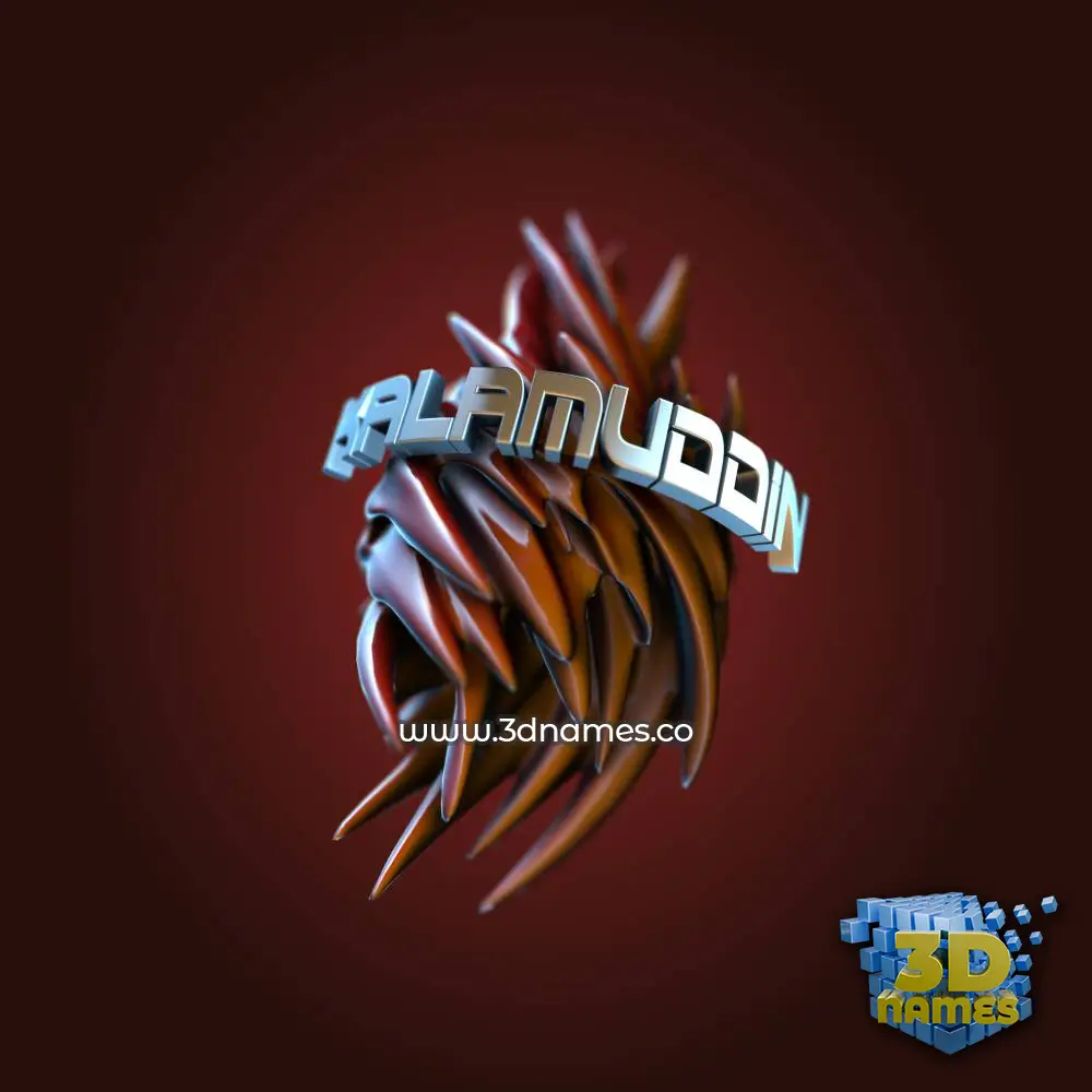 kalamuddin in Red Twisted style - 3D name wallpaper