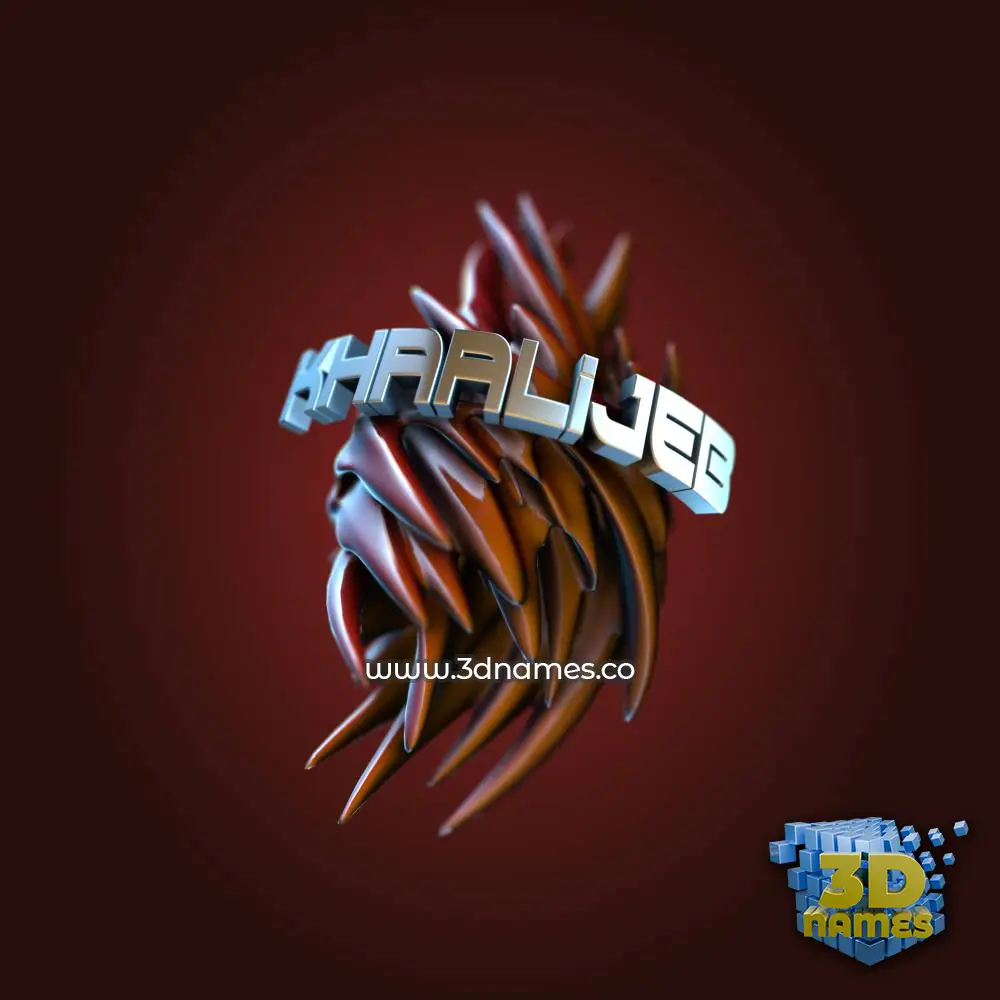 khaalijeb in Red Twisted style - 3D name wallpaper