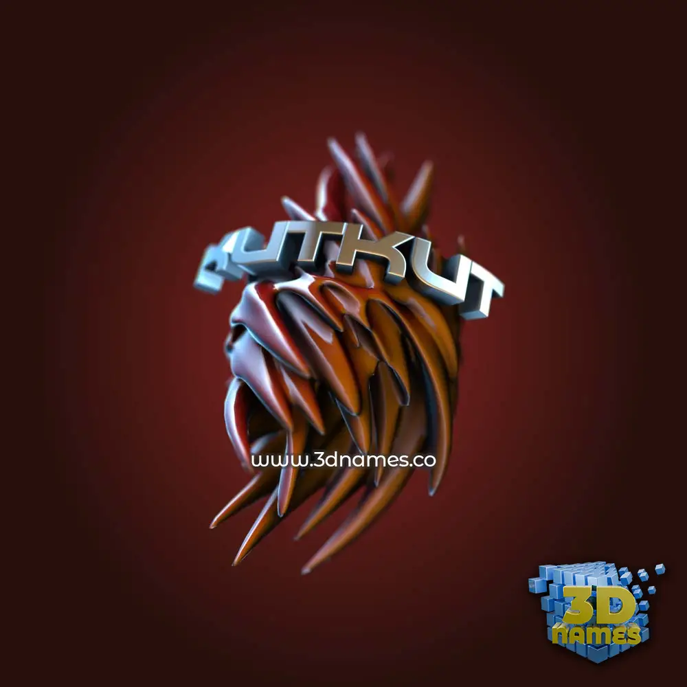 kutkut in Red Twisted style - 3D name wallpaper kutkut in Red Twisted style - 3D name wallpaper