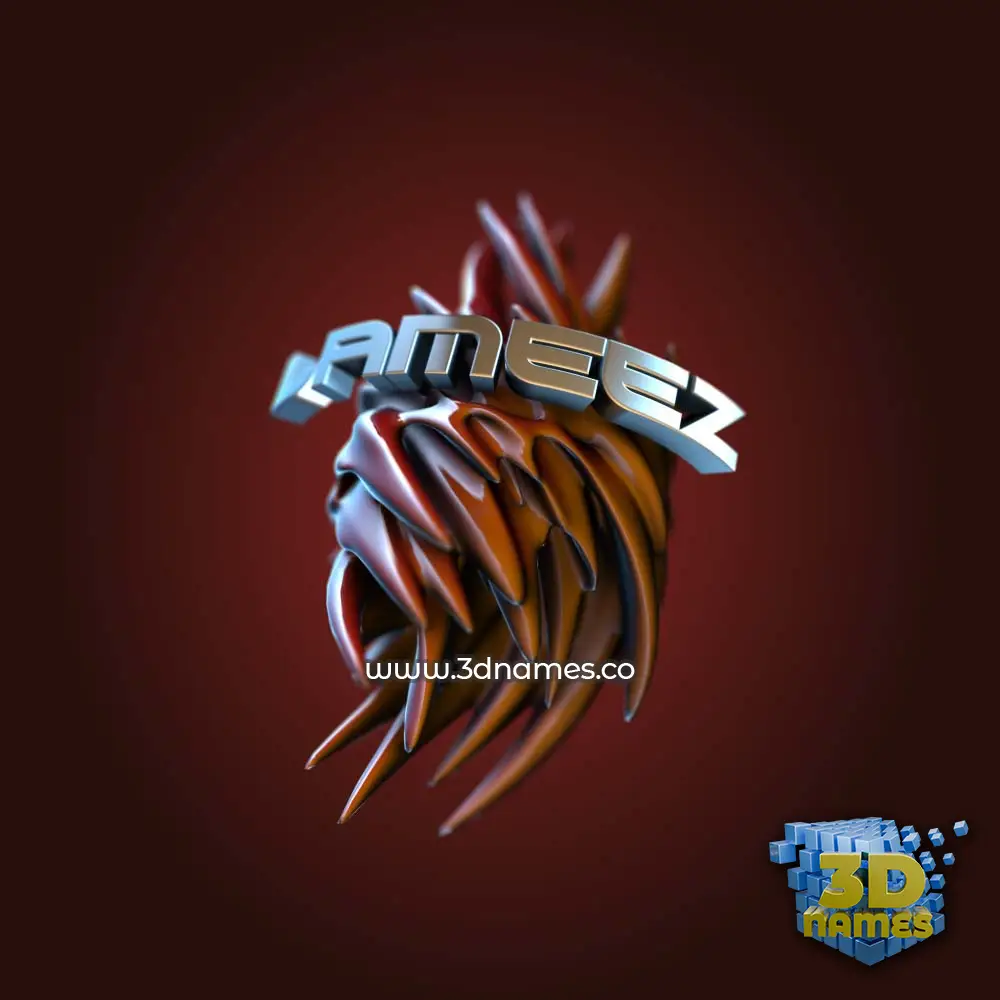 lameez in Red Twisted style - 3D name wallpaper lameez in Red Twisted style - 3D name wallpaper