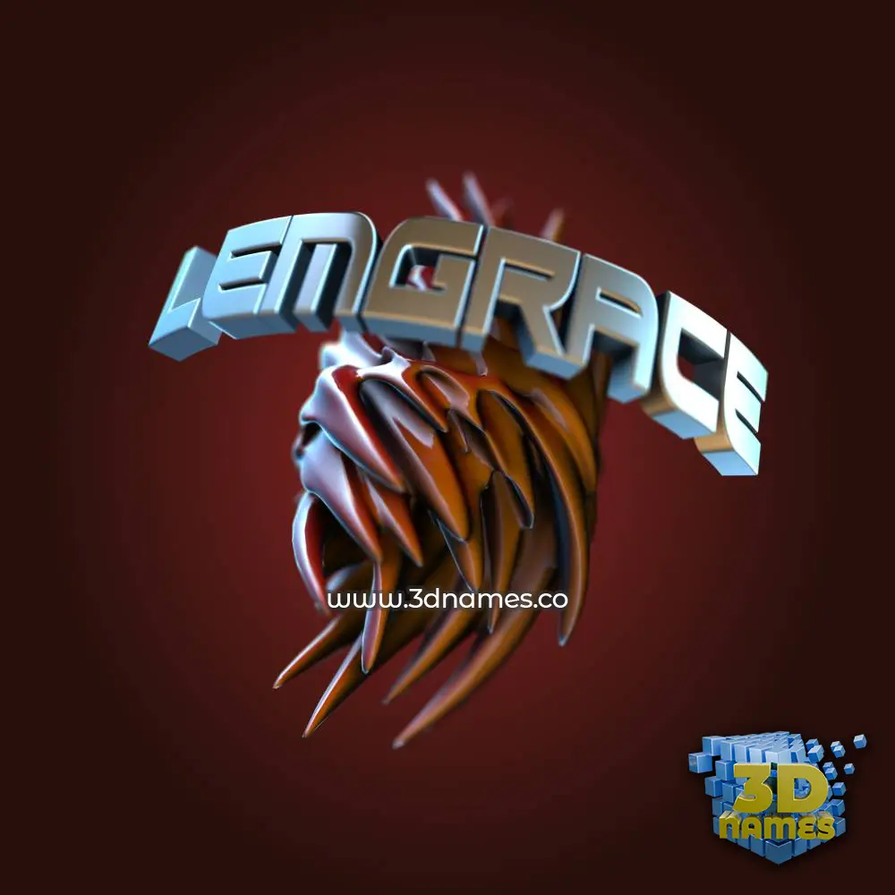 lemgrace in Red Twisted style - 3D name wallpaper