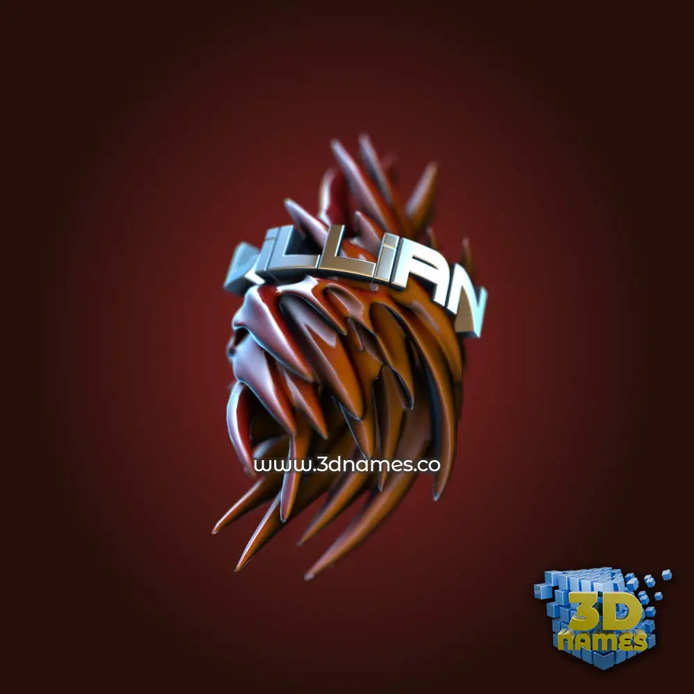 lillian in Red Twisted style - 3D name wallpaper