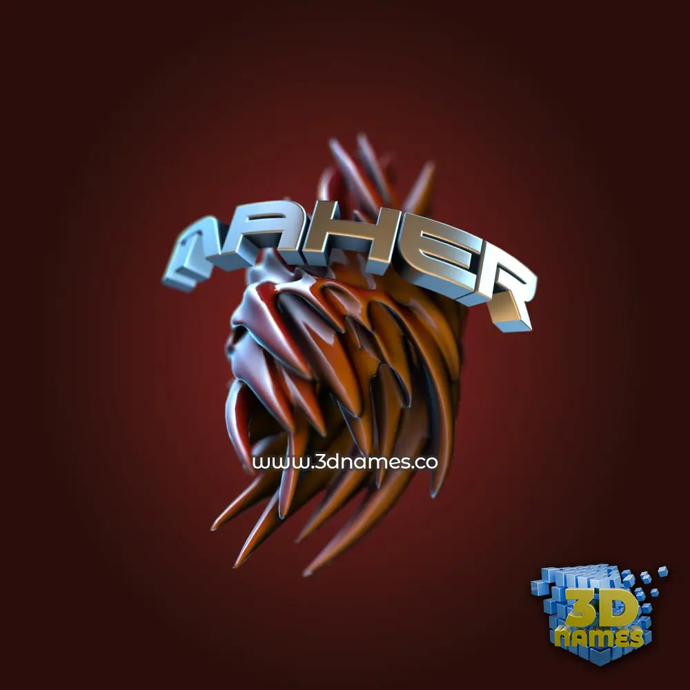 maher in Red Twisted style - 3D name wallpaper