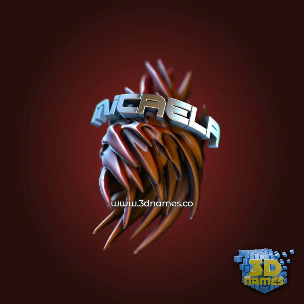micaela in Red Twisted style - 3D name wallpaper