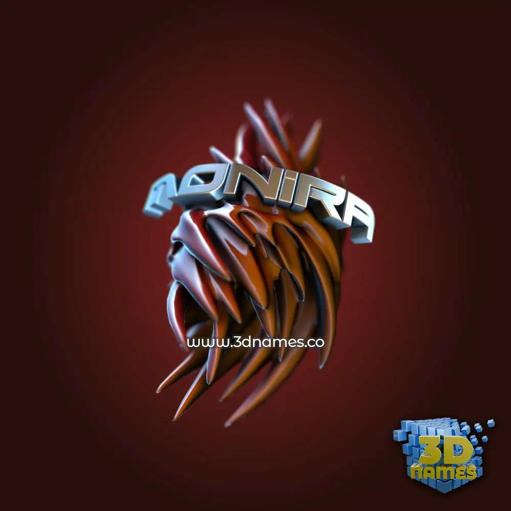 monira in Red Twisted style - 3D name wallpaper